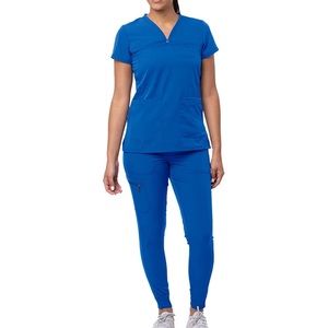 Adar V-Neck Jogger Royal Blue Scrub Set Size Small